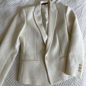 Theory blazer white tweed size 2 suit jacket